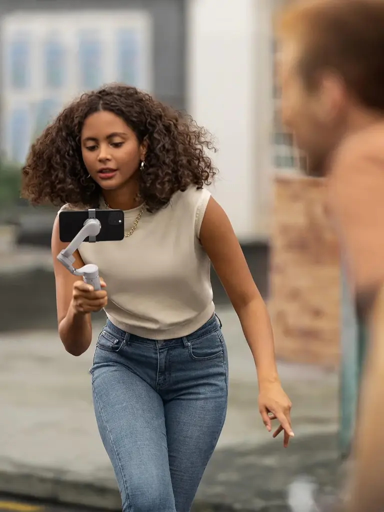 DJI OM 5 Smartphone Gimbal Stabilizer, 3-Axis Phone Gimbal, Built-In Extension Rod, Portable and Foldable, Android and iPhone Gimbal with ShotGuides,...