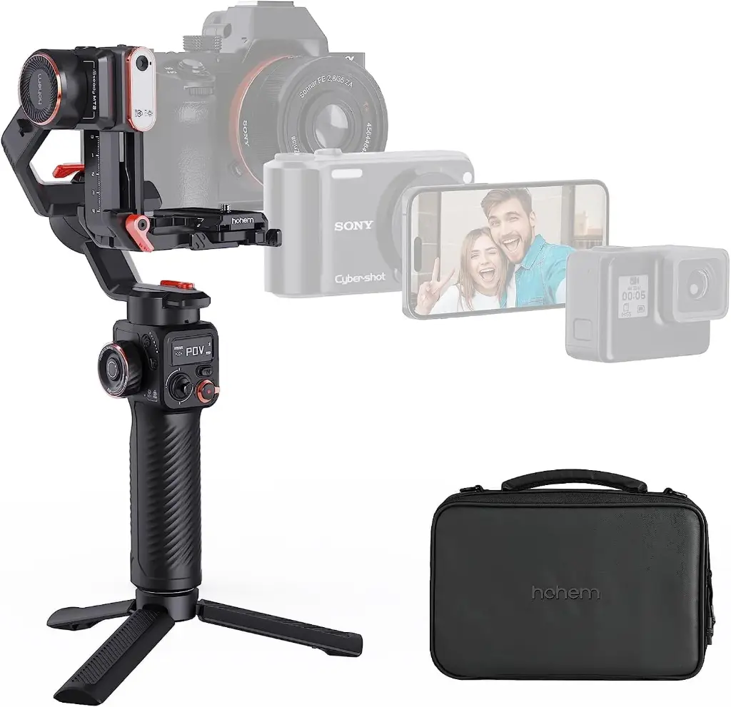 Hohem iSteady MT2 Kit 3-Axis Gimbal Stabilizer for Mirrorless/Pocket/Action Camera and Smartphone, AI Tracker with CCT/RGB Fill Light for...