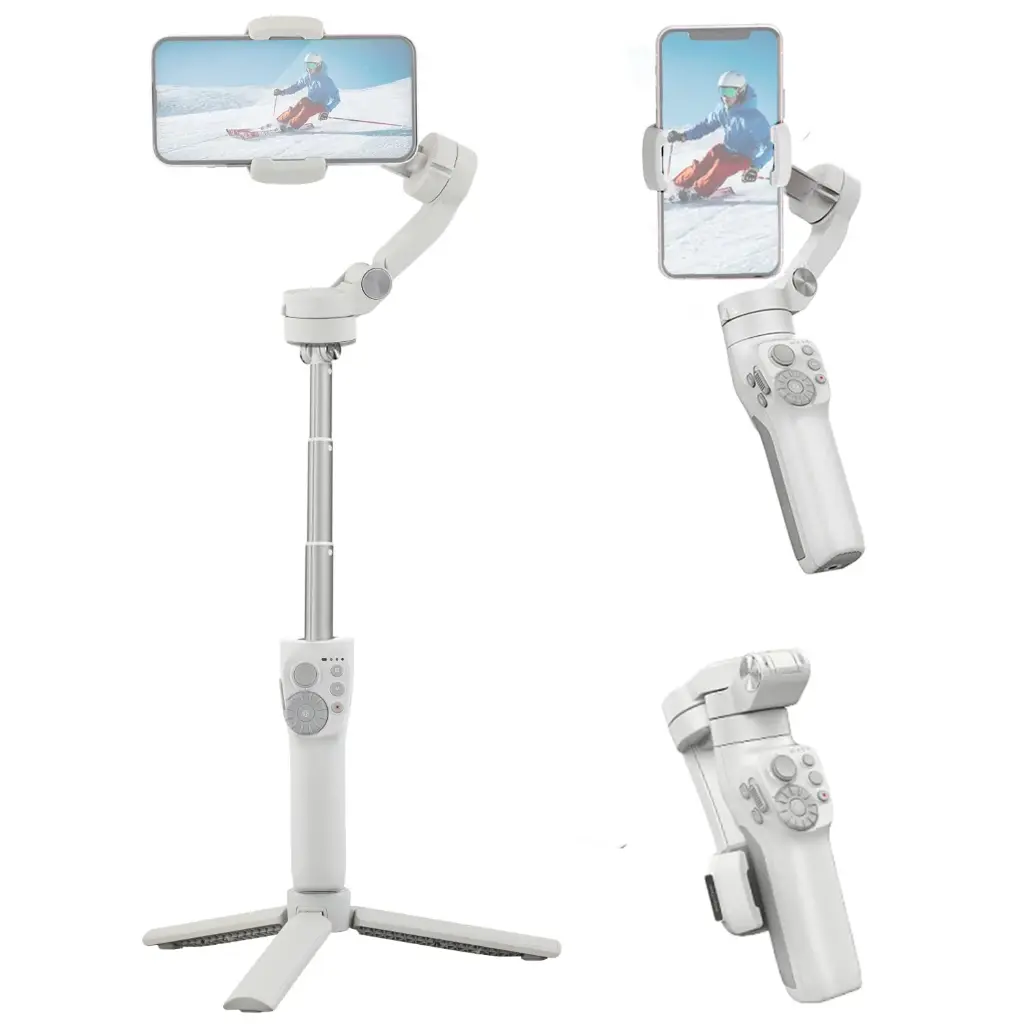 FeiyuTech Vimble 3 Gimbal Stabilizer for Smartphone, 3-Axis Phone Gimbal with Tripod, 7.8" Extension Rod, Portable and Foldable Vlog Stabilizer, for...