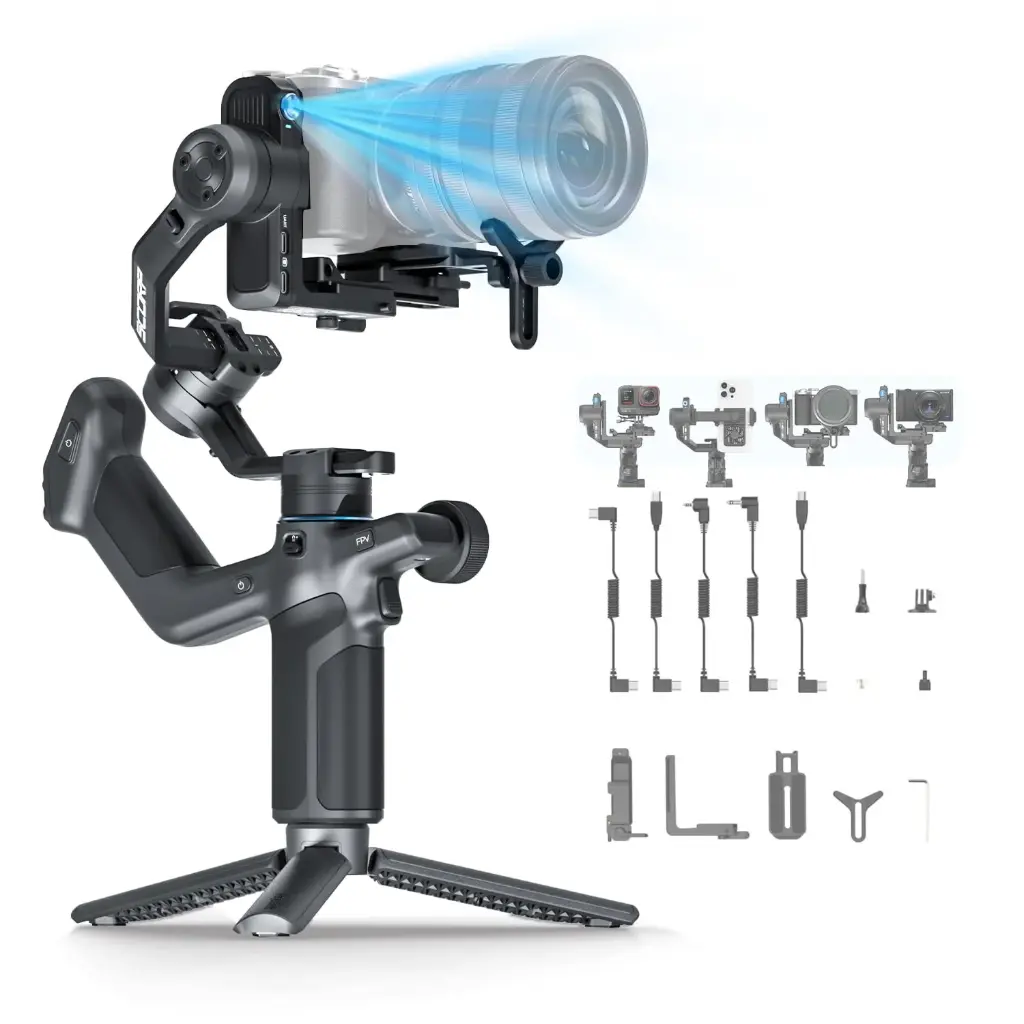 FeiyuTech SCORP Mini-3 All in One 3-Axis Camera Stabilizer,Built-in AI Track Sensor Handheld Gimbal