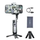 hohem iSteady V2S Portable 3-Axis Smartphone Gimbal Stabilizer AI Smart Tracking Anti-Shake Gesture Control Built-in LED Fill Light. Payload with Mini...