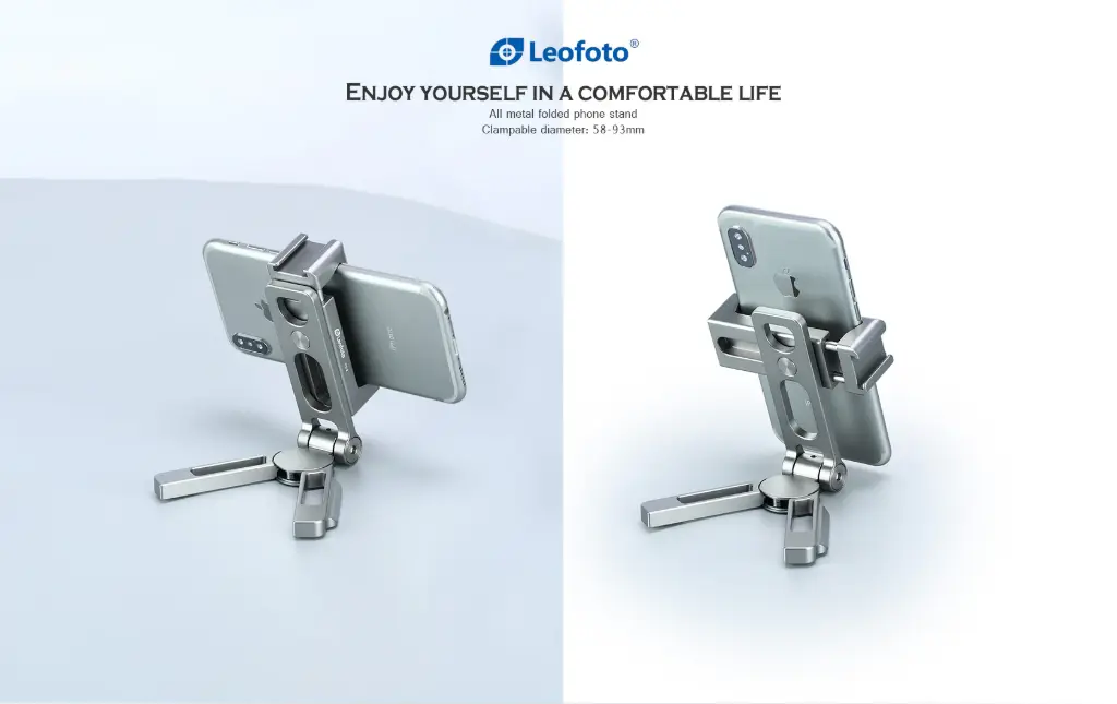 Leofoto Tabletop & Tripod Folding Smartphone Holder PS-2 (Silver )