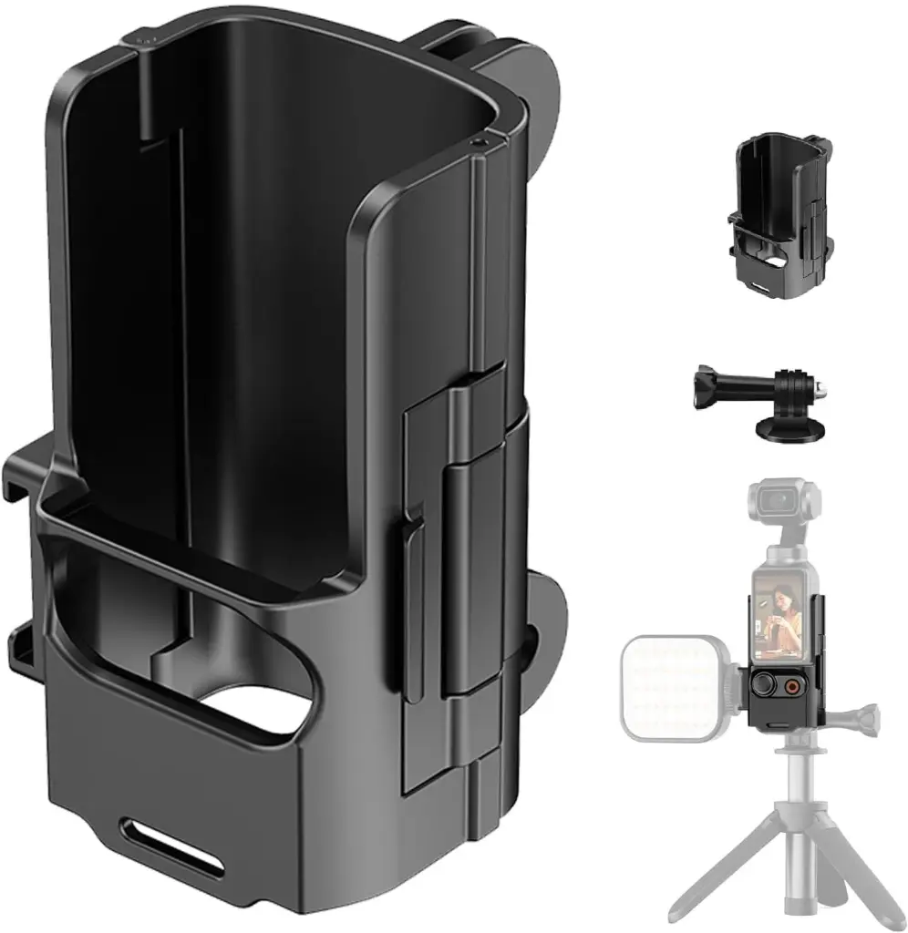 DJI Osmo Pocket 3 Expansion Frame Adapter Protective Bracket with Tripod Mount, Action Camera Adapter Compatible with 1/4 Cold Shoe Action Camera Mount