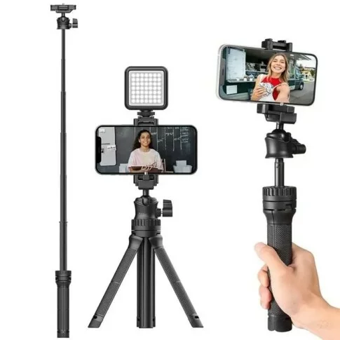 Action Camera Extendable Tripod YT-34 Shorty, Selfie Stick with Extention for Gopro, Insta360, DJI, SJCAM and Mobile, Vlogging Accessory