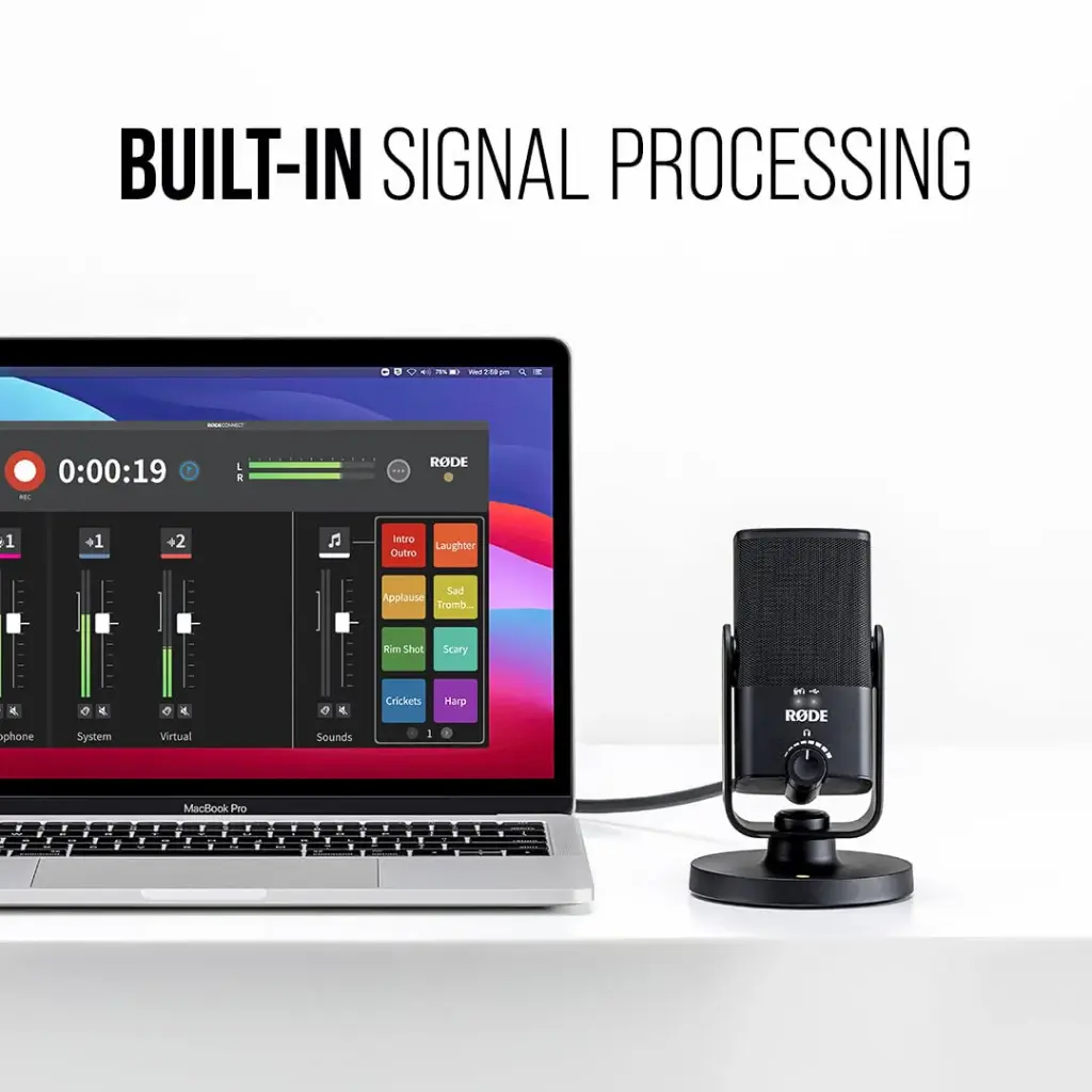 Rode NT-USB Mini Studio Quality USB Unidirectional Microphone for podcasting, Streaming, Musician, Gaming, Voice Over (Black)