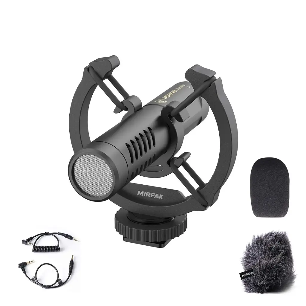 MIRFAK N2 On-Camera Microphone for DSLR, Mobile Phone, Camcorders, Recorders, PC, Directional Condenser Microphone, Cardioid Pattern