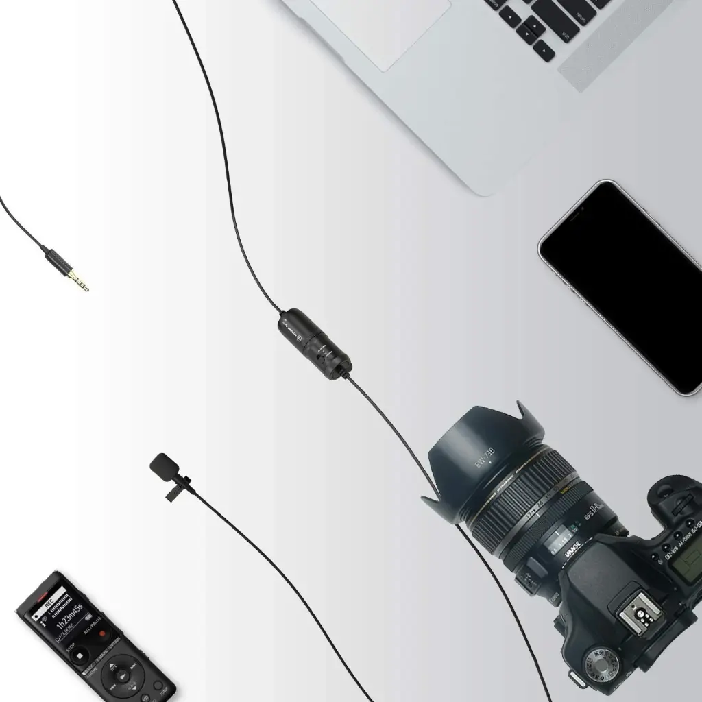 MIRFAK MC1 Lavalier Auxiliary Omnidirectional Microphone for Use with DSLR, Camcorder, Mobile Phone, PC, and Audio Recorders (Black)