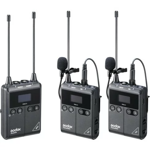 Godox WMicS1 Pro Kit 2 Two-Person Camera-Mount Wireless Omni Lavalier Microphone System (514 to 596 MHz)