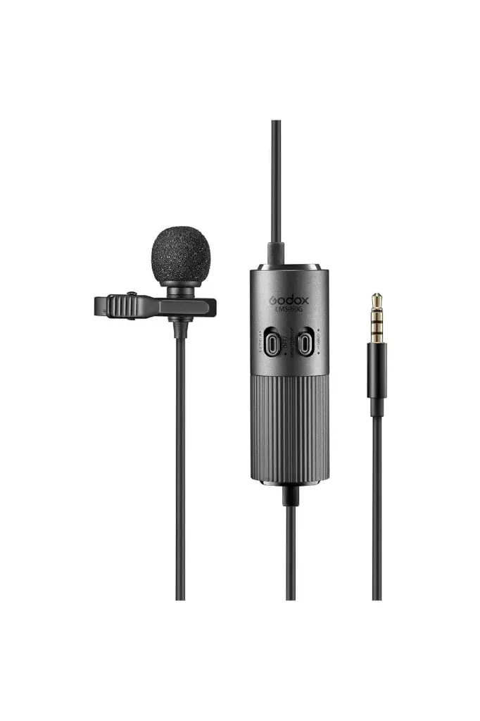 Godox LMS-60G Omnidirectional Auxiliary Lavalier Microphone with Adjustable Gain (Black)
