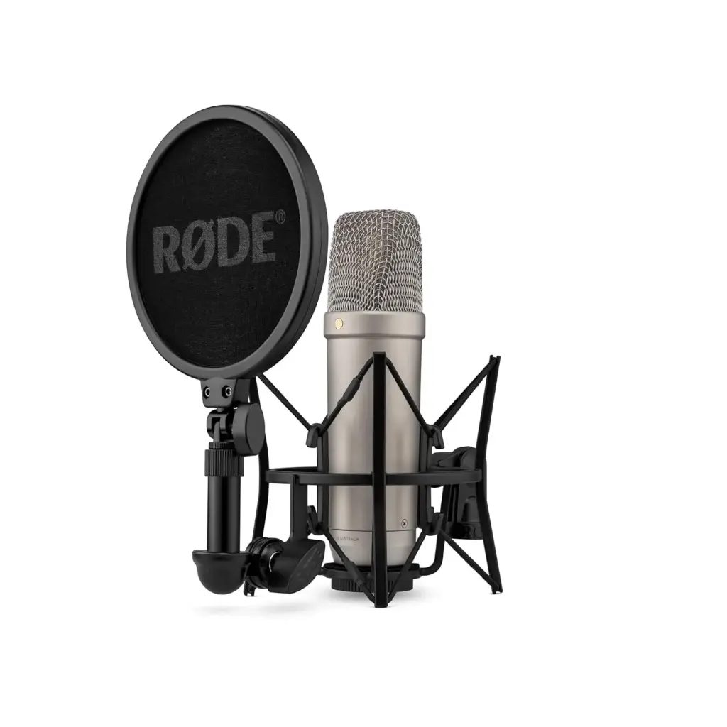 Rode Nt1 5Th Generation Large-Diaphragm Studio Condenser Microphone with XLR and USB Outputs, Shock Mount and Pop Filter for Music Production, Vocal...