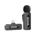 BOYA by-V1 Wireless Lavalier Microphone for iPhone, Mini Microphone, 2.4GHz Plug Play Clip-On Mic with Noise Cancelling for Vlogging Video Podcast Interview...