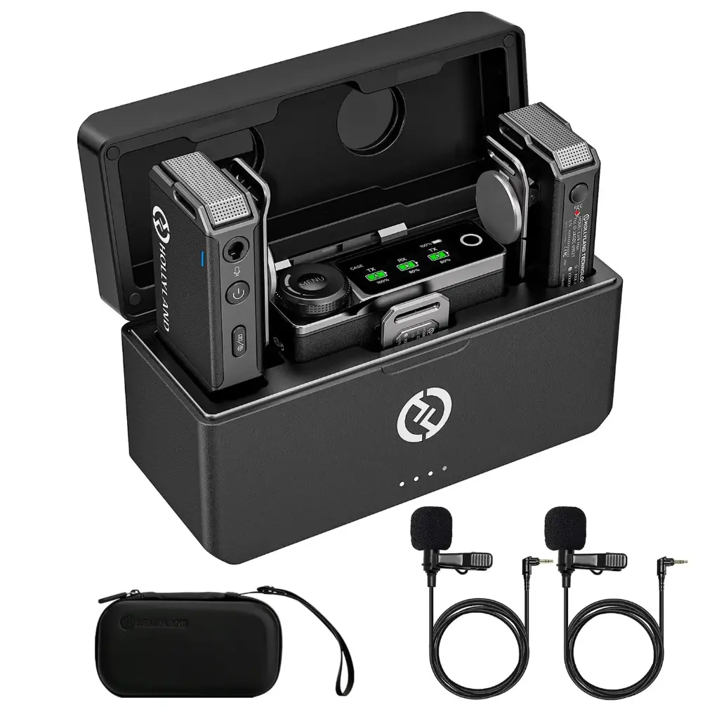 Hollyland LARK MAX Wireless Microphone System with ENC Noise Canceling Studio Audio Quality Camera Mic with Up to 14H Backup Record 22H Duration 820 ft...