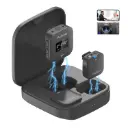 ProFocus Dual Channel Wireless Microphone PF55 Mini Lapel Mic Compatible with Smartphone/Camera/Laptop with Dual-Channel Recording, 300ft Transmission Range...