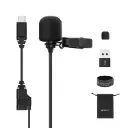 simorr Wave L2 USB 3.0 / Type-C Lavalier Microphone W/Headphone Input for Mobile Phone w/USB Audio Protocol, Computer for YouTube Video Shooting, Video...