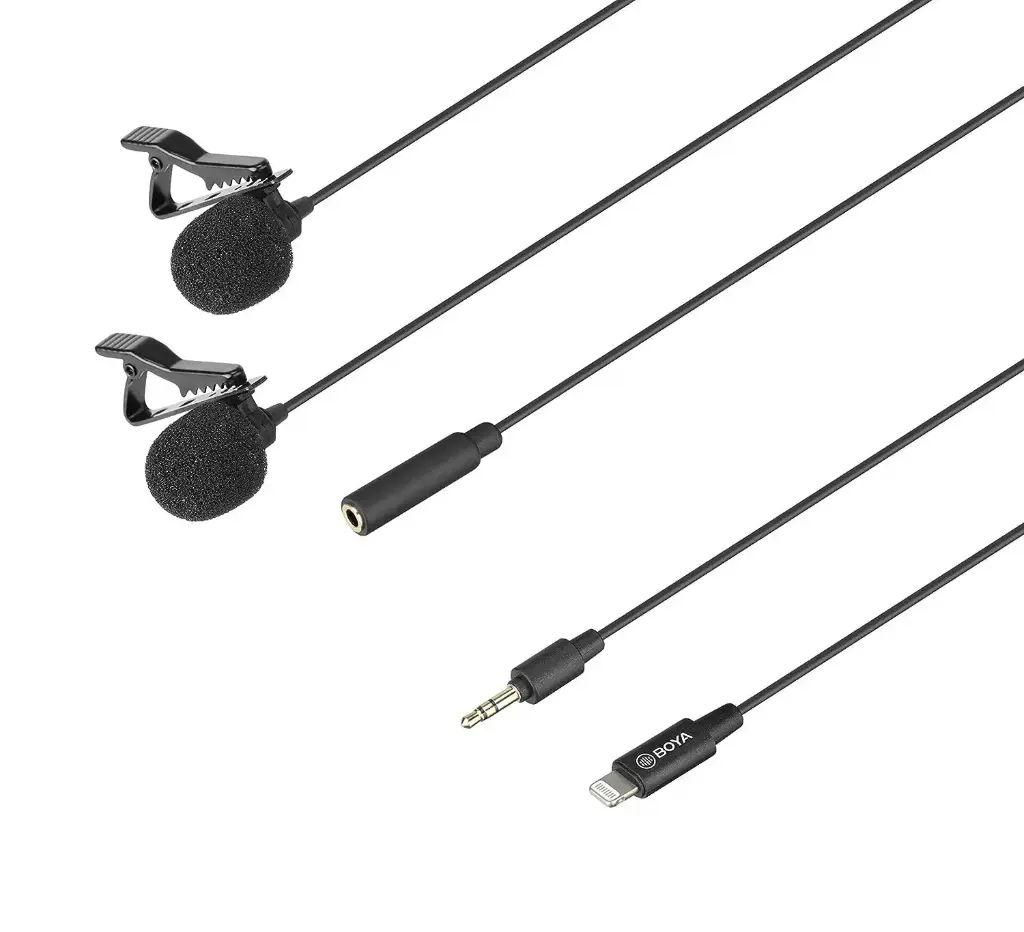 BOYA BY-M2D - Digital Dual Lavalier Microphones for iOS Devices, Black