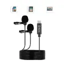 BOYA BY-M3D Digital Dual-Head Lavalier Omnidirectional Clip-on Microphone with USB Type-C Connector Compatible with iPad Pro, Samsung Galaxy, LG, Google...