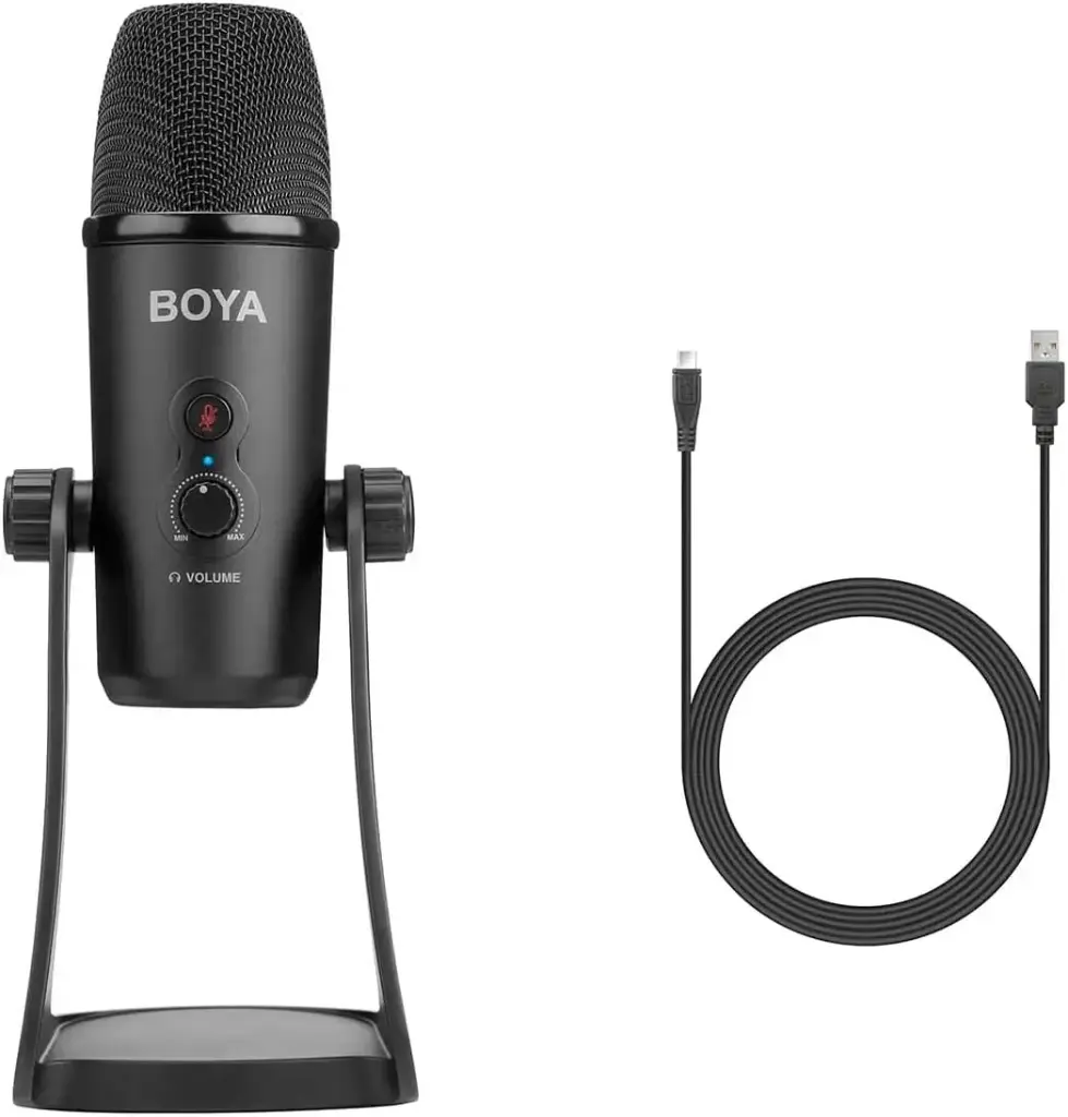 Boya BY-PM700 USB Computer Microphone for Vlog Conference Live, Condenser Microphone with Flexible Polar Pattern for Windows and Mac Tablet Recording...