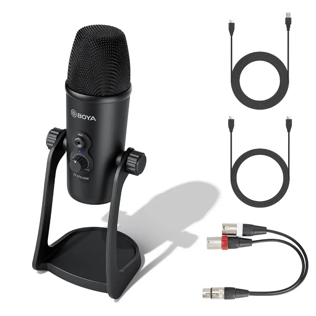 Boya BY-PM700 PRO USB Studio Microphone for Windows, Mac & PC, with Detachable Stand for Vocals, YouTube Streaming, Gaming, Conference Call, Podcast...
