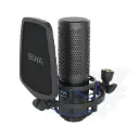 BOYA Large Diaphragm Studio Condenser Microphone 24V 48V Phantom Power Sturdy Housing for Vocal Recording Podcasting Broadcasting