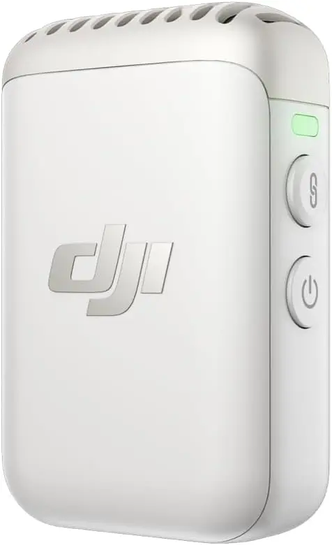 DJI Mic 2 Transmitter (Pearl White), Wireless Microphone with Intelligent Noise Cancelling, 14-Hour Internal Recording, 6-Hour Battery, Magnetic Attachment,...