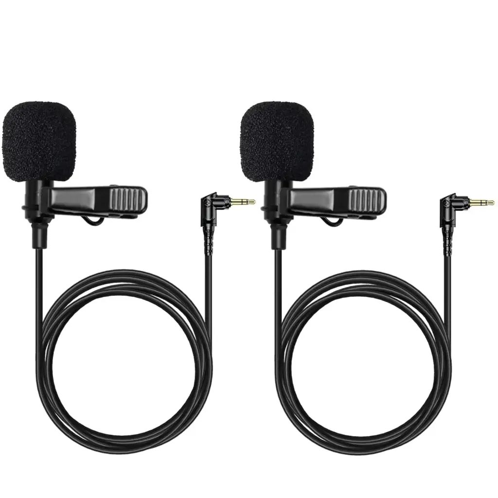 Hollyland Omnidirectional Lavalier Microphone for Lark Max Microphone System-Black, (2 Pack)