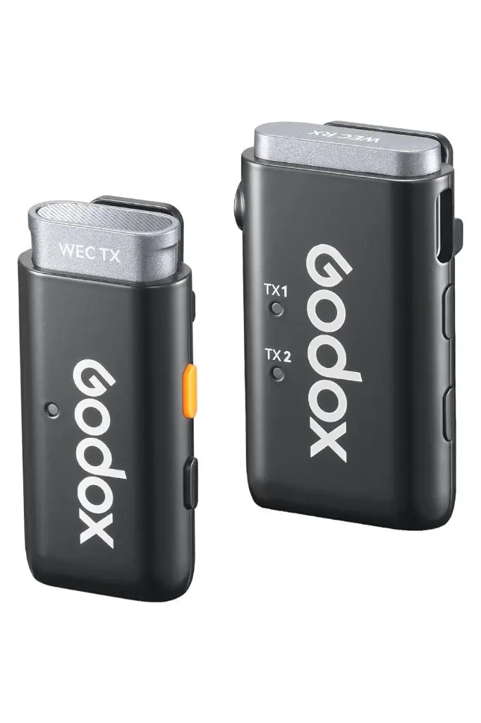 GODOX WEC Kit1 2.4GHz Wireless Microphone with Noise Cancellation 656ft Transmission Wireless Lapel Microphone System for DSLR Cameras/iPhone/Android