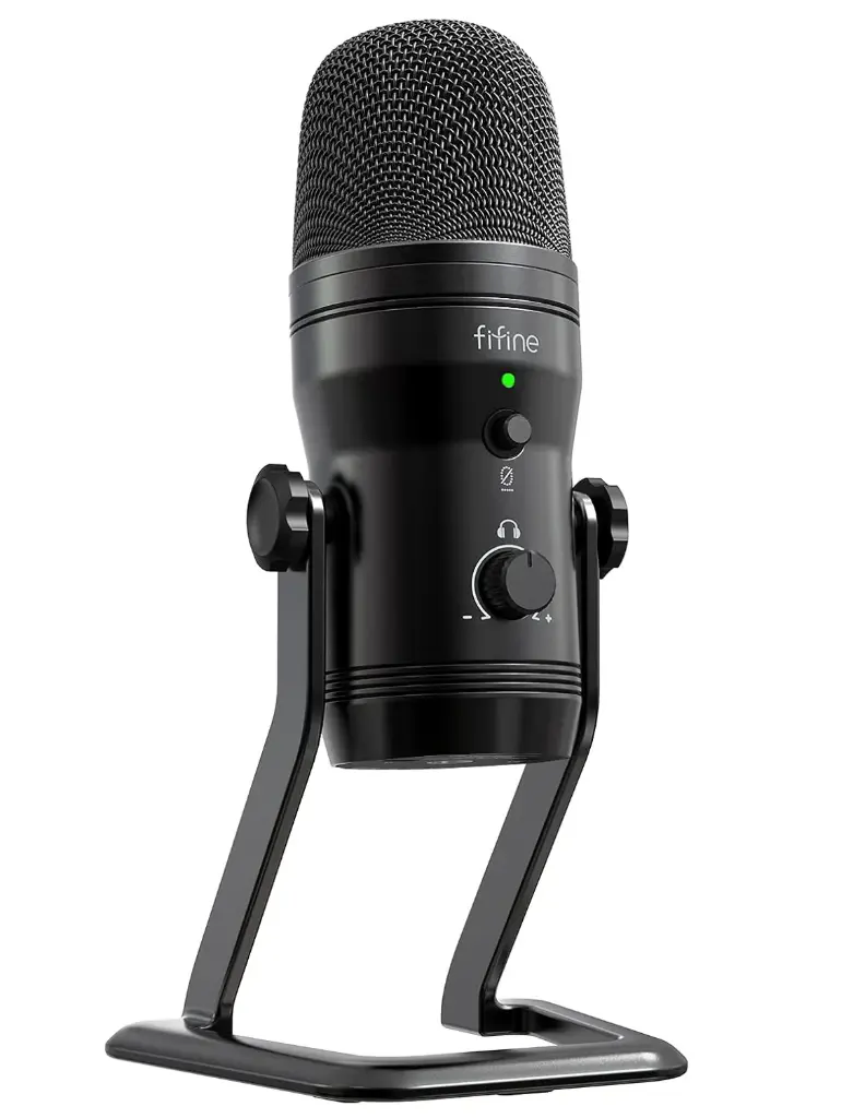 Fifine USB Studio Recording Microphone Computer Podcast Mic for PC, PS4, Mac with Mute Button&Monitor Headphone Jack, Four Pickup Patterns for Vocals...