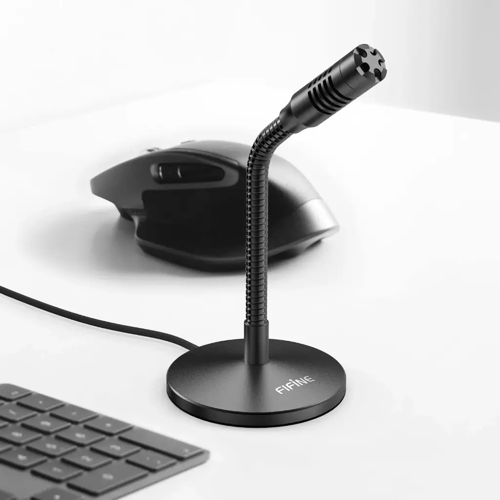 Fifine Mini Gooseneck USB Microphone for Recording on Desktop Computer, Laptop, PC - Plug and Play Great for Skype, YouTube, Gaming, Streaming, Voiceover,...