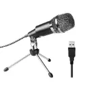 Fifine K668 USB Microphone - Plug and Play Home Studio USB Condenser Microphone for Skype, Recordings for YouTube and Gaming