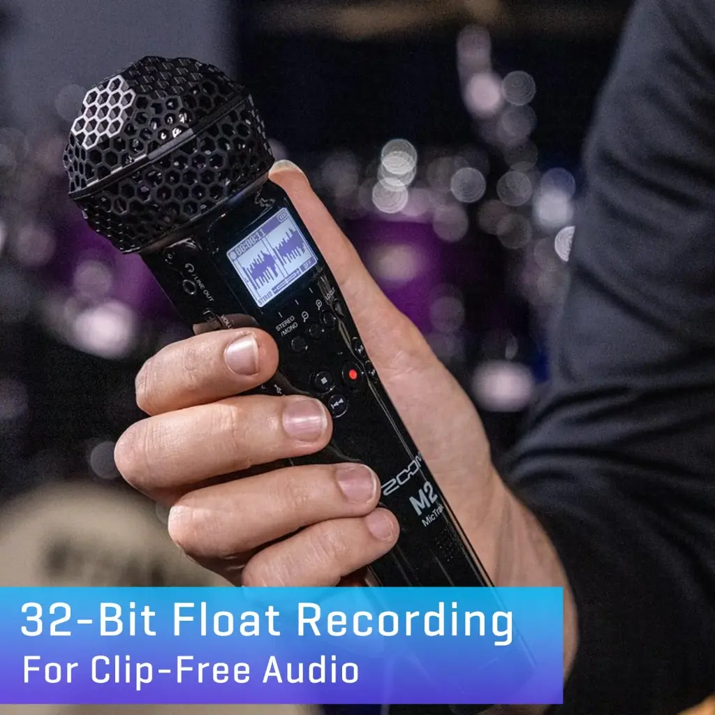 Zoom M2 MicTrak with 32-Bit Float, X/Y Mic Capsule, Stereo Mode, Mono Mode, Normalization, On-Board Monitoring, Battery Powered, For Musicians, Podcasters,...