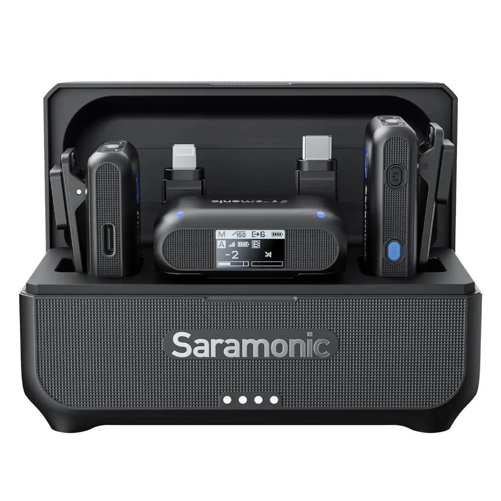 Saramonic BLINK500B2+ Wireless Lavalier Microphone for iPhone Android Type-C Smartphone Camera, 492ft Range, 20h Battery Life, Clip on Wireless Lapel Mic...
