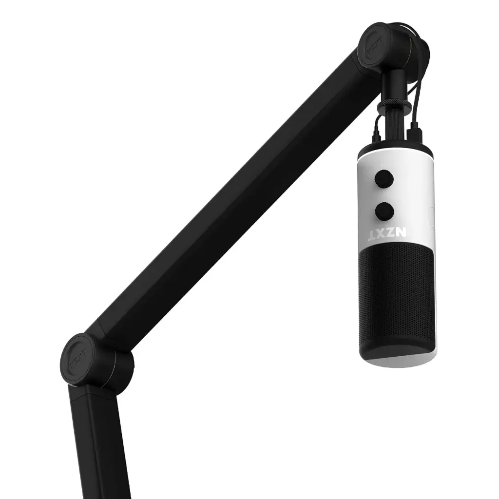 NZXT Boom Arm - AP-BOOMA-B1 - Streaming Microphone Boom Arm - Discreetly Store USB & XLR Cables - Smooth and Silent - Cable Channel Covers - Black