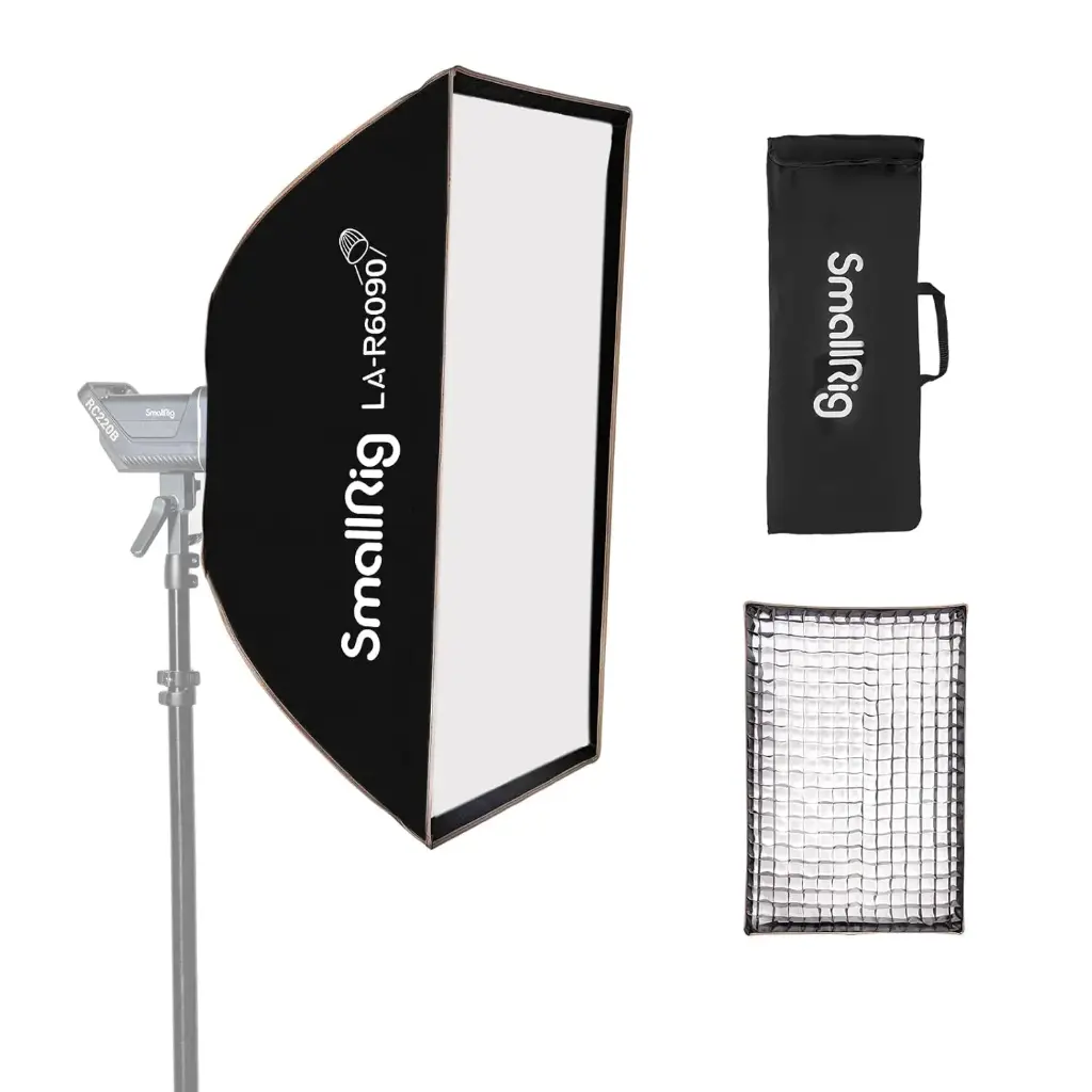 SMALLRIG Rectangular Softbox 60 x 90cm / 23.6" x 35.4", Studio Soft Box with Diffuser and Honeycomb Grid, for Bowens Mount COB Video Light Flash...