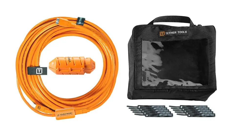 Tether Tools TetherBoost Pro USB-C Cable System 31 ft. (9.4m) with Core Controller, & TetherGuard Extension Lock (USB-C to Micro-B) - Orange