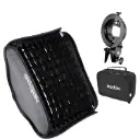 Godox S Type Bracket Bowens Holder S Mount Holder with Foldable 60x60cm /24x24 inches Softbox and Honeycomb Grid & Bag Kit for Flash Camera Studio...