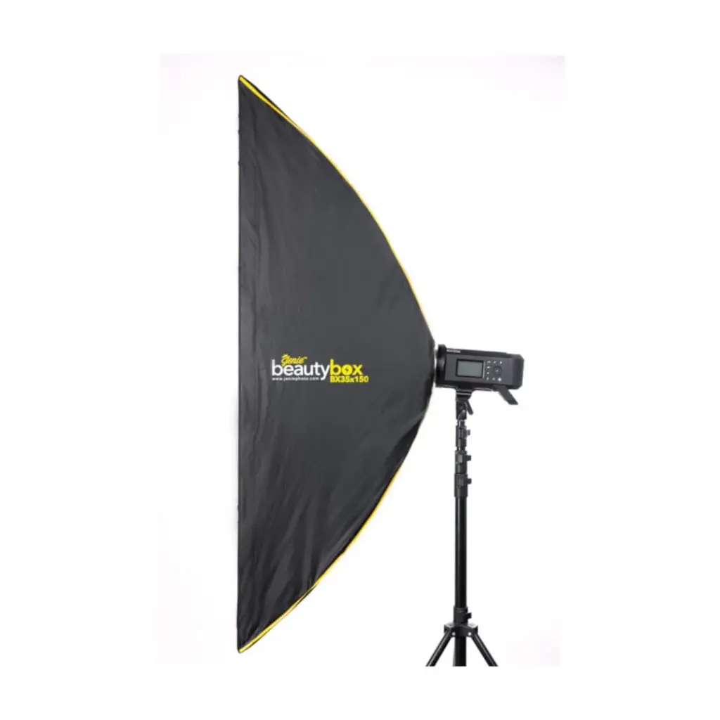 Jenie Strip Box softbox 35x150CM with Grid Lightweight, Portable, Quick Set-up and Folding, Comes with Carry Bag – Compatible with Aputure, Godox, Digitek,...