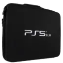 PS5 SLIM Black Nylon Hard Carrying Storage Case (Playstation 5 Slim Bag) for Disc and Digital Edition