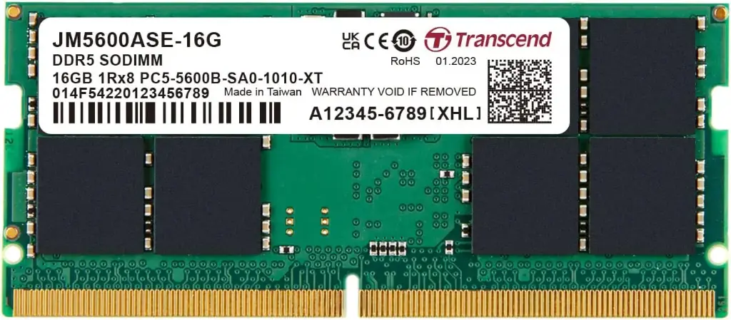Transcend JM5600ALE-16G 16GB JM DDR5 5600 U-DIMM 1Rx8 2Gx8 CL46 1.1V
