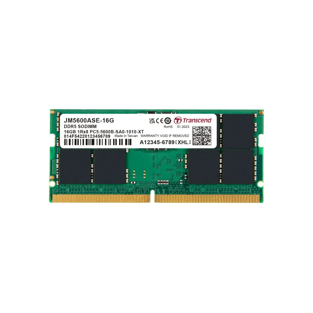 Transcend TS5600ASE-16G 16GB DDR5 5600 SO-DIMM 1Rx8 2Gx8 CL46 1.1V