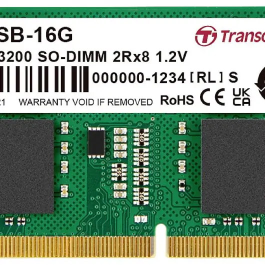 Transcend TS3200HSB-16G 16GB DDR4 3200 SO-DIMM 2Rx8 1Gx8 CL22 1.2V