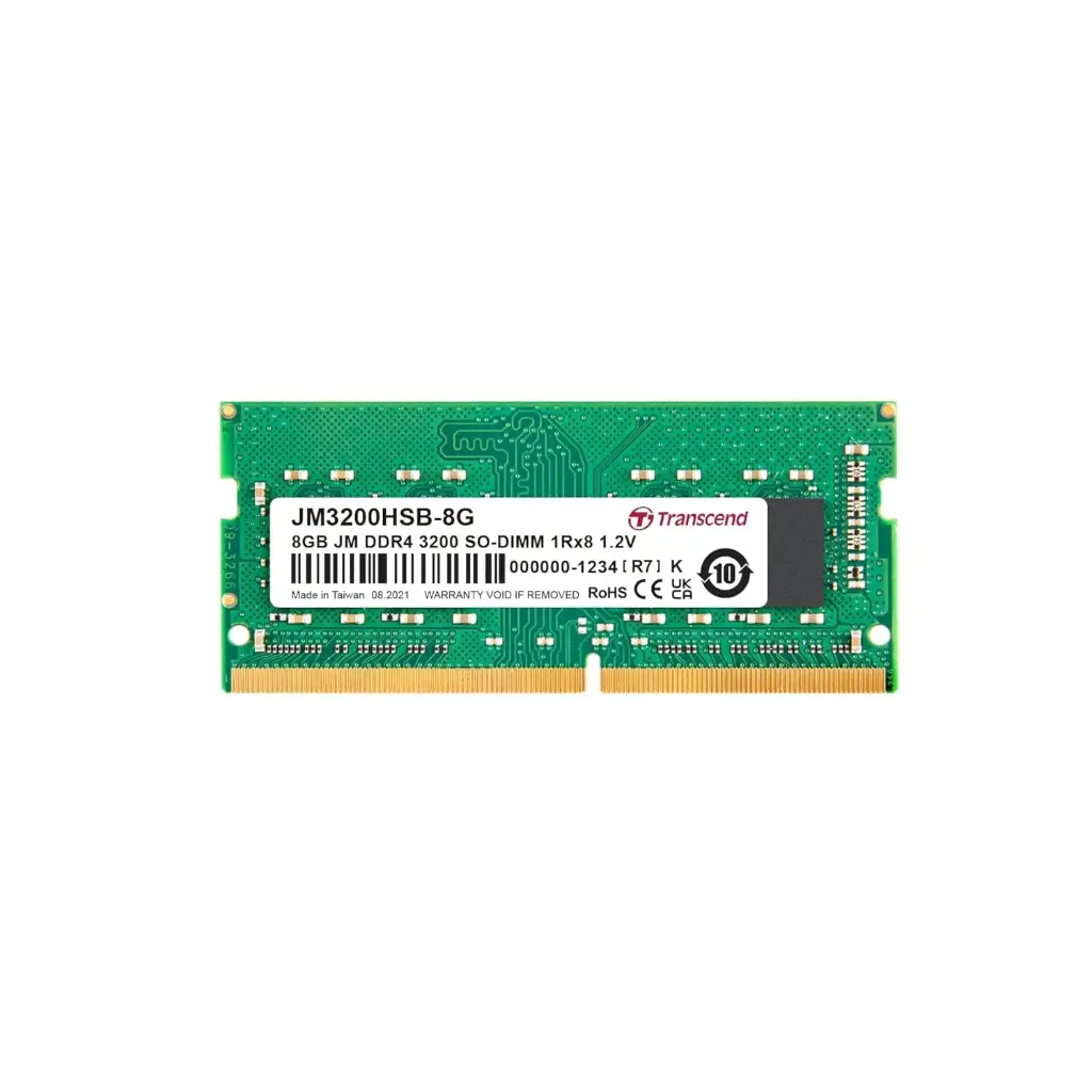 Transcend TS2666HLB-8G 8GB DDR4 2666 U-DIMM 1Rx8 1Gx8 CL19 1.2V