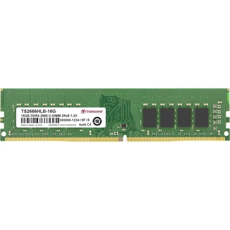 Transcend TS2666HLB-16G 16GB DDR4 2666 U-DIMM 2Rx8 1Gx8 CL19 1.2V