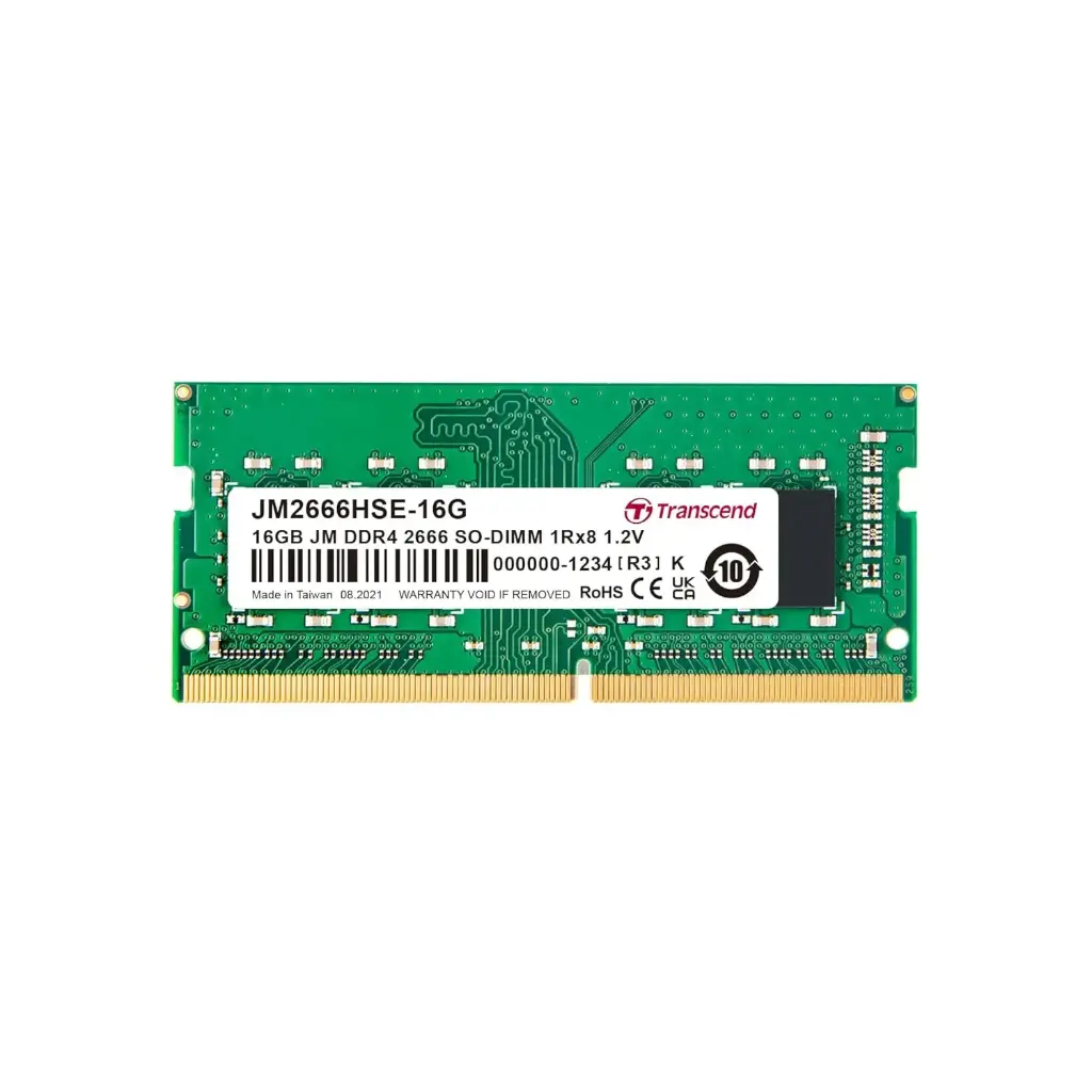 Transcend TS2666HSB-16G 16GB DDR4 2666 SO-DIMM 2Rx8 1Gx8 CL19 1.2V