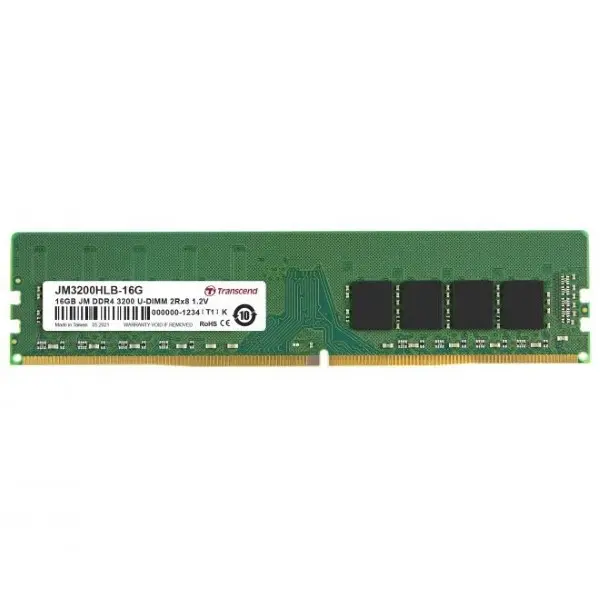 Transcend JM3200HLB-16G 16GB JM DDR4 3200 U-DIMM 2Rx8 1Gx8 CL22 1.2V