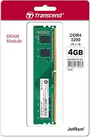 Transcend JM3200HLD-4G 4GB JM DDR4 3200 U-DIMM 1Rx16 512Mx16 CL22 1.2V
