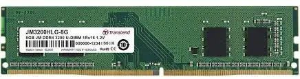 Transcend JM3200HLG-8G 8GB JM DDR4 3200 U-DIMM 1Rx16 1Gx16 CL22 1.2V