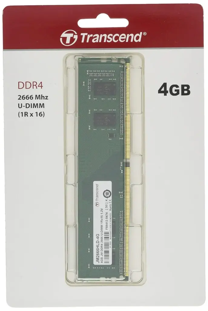 Transcend JM2666HLD-4G 4GB JM DDR4 2666 U-DIMM 1Rx16 512Mx16 CL19 1.2V