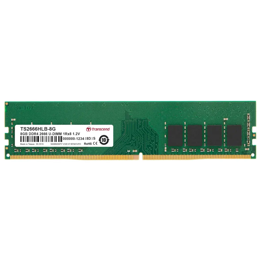Transcend JM2666HLB-8G 8GB JM DDR4 2666 U-DIMM 1Rx8 1Gx8 CL19 1.2V