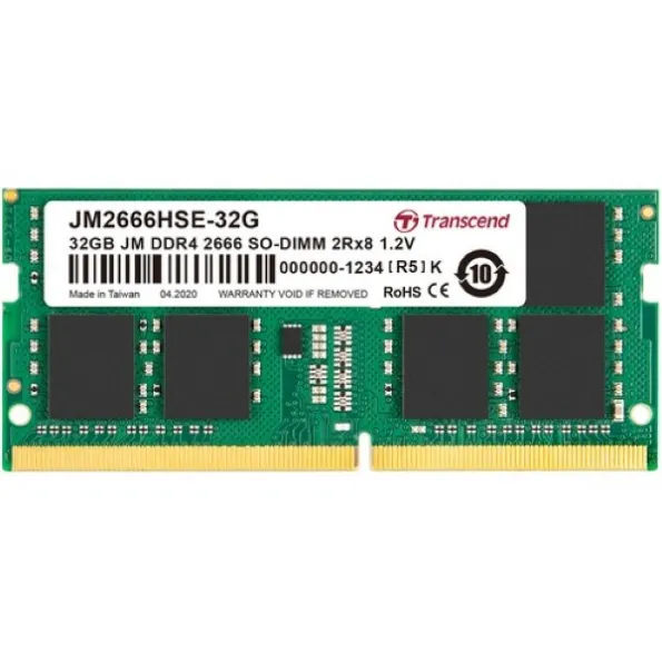 Transcend JM2666HSE-32G 32GB JM DDR4 2666Mhz SO-DIMM 2Rx8 2Gx8 CL19 1.2V