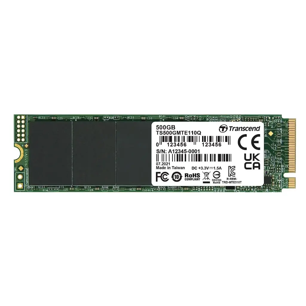 Transcend TS500GMTE110Q 500GB, M.2 2280,PCIe Gen3x4, NVMe, QLC, DRAM-less